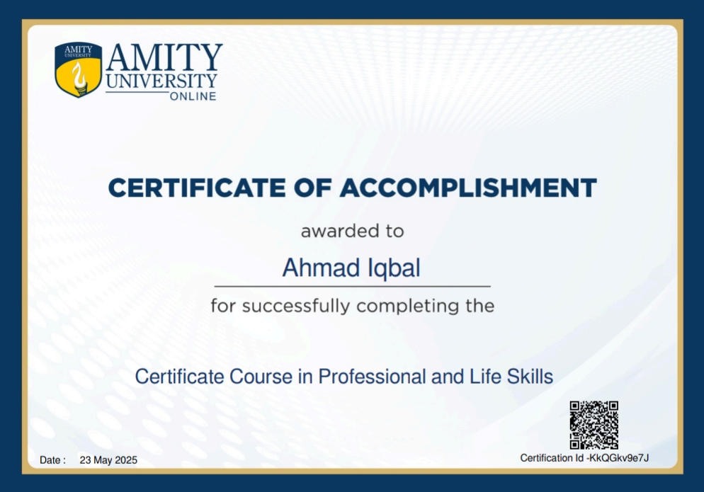 Amity University Certificate