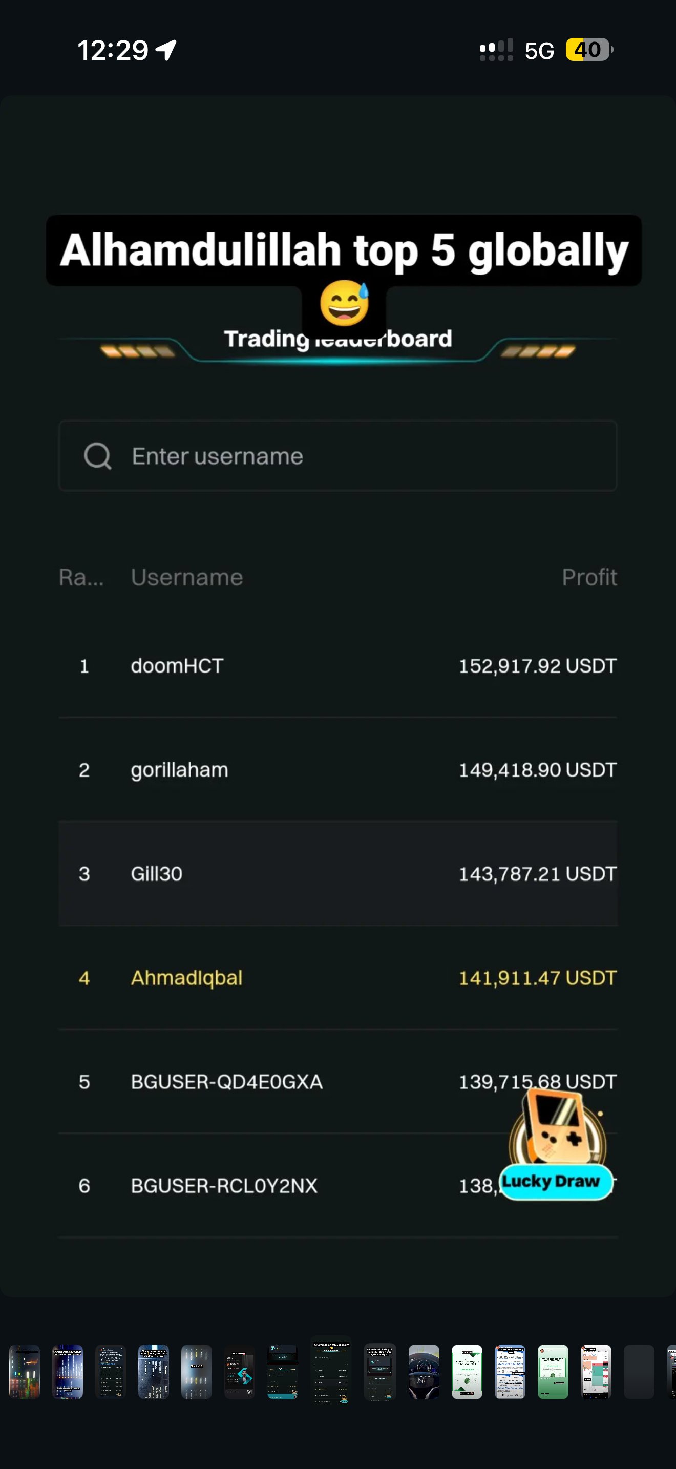 Globally #1 Trading Rank — AhmadIqbal · 201,402.31 USDT
